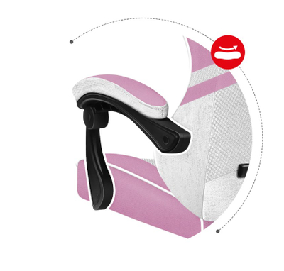 Karrige gaming Huzaro Force 4.4 Pink Mesh, ergonomike, mban deri 130 kg, rozë me të bardhë
