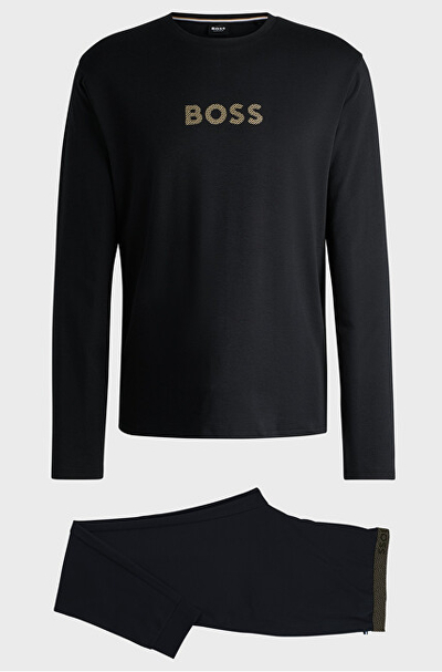 Set pizhame për meshkuj Hugo Boss, të zeza