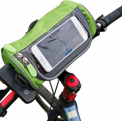 Çantë biçiklete Dunlop për timon, ujërezistuese, xhep transparent për smartphone, shumëngjyrëshe