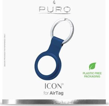 Mbulesë silikoni Puro ICON për Apple AirTag me karabinë, blu navy