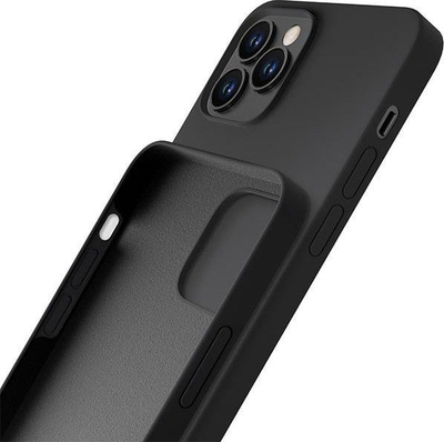 Kuti mbrojtse 3MK Silicone Case për iPhone 12 12 Pro, silikon, e zezë