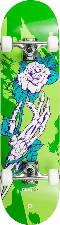 Skateboard Playlife Homegrown 2021, 8.0x31", dru, jeshile