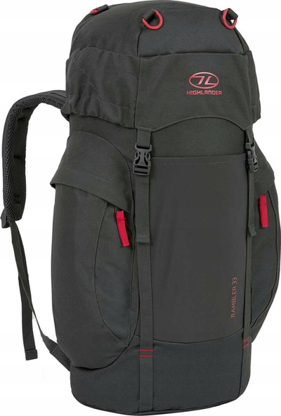 Çantë shpine për hiking Highlander, 33 L, e zezë