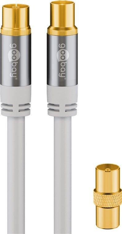 Kabllo antene Wentronic Goobay 70318, IEC F në IEC M, 3 m, e bardhë