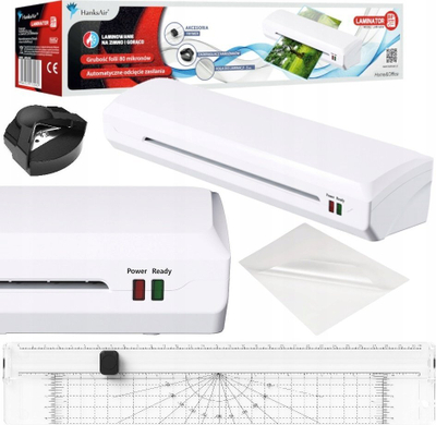 Laminator HANKSAIR LAM-4AW, format A4, laminim i nxehtë dhe i ftohtë, i bardhë