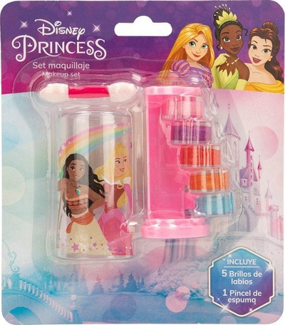 Set kozmetik Disney Princess Makeup Set, 5 lip gloss, për kalamoj, rozë
