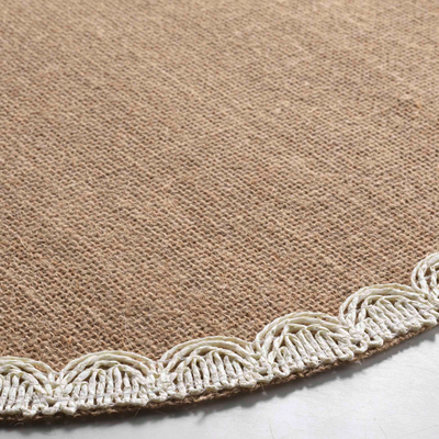 Nënpjatë jute Douceur d'intérieur Brown Decorated, Ø38cm, bezhë