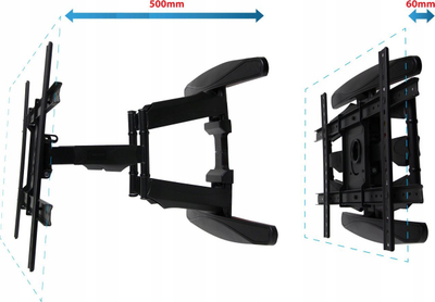 Mbajtës muri për TV Esperanza ERW021 Cronos, 40-85", 68.2 kg, i zi
