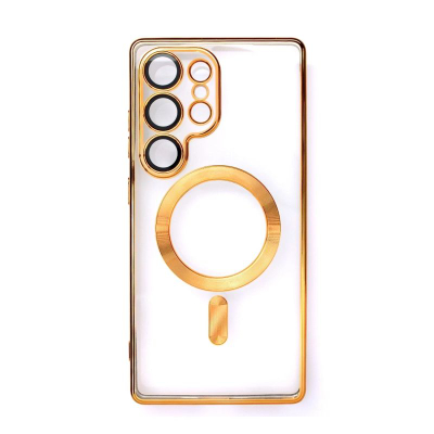 Kapak telefoni Hurtel Galvanized MagSafe, për iPhone 16e, TPU, transparent me ari