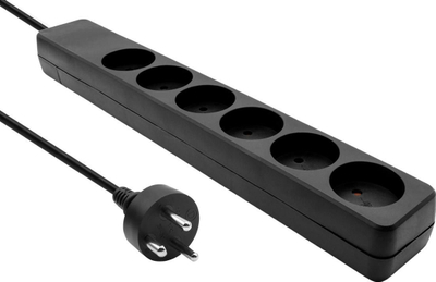 Zgjatës rryme Microconnect MC-GRU0603DKB, 6 dalje, kabllo 3 m, i zi