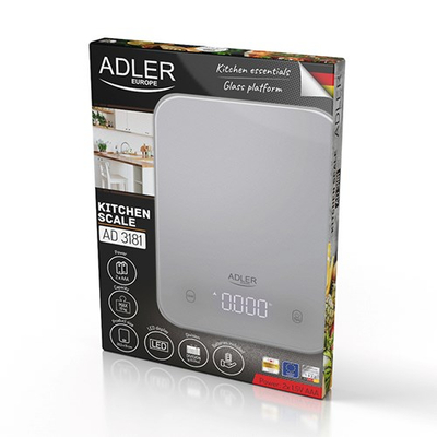 Peshore kuzhine Adler AD 3181, kapacitet i lartë, ekran LED, gri
