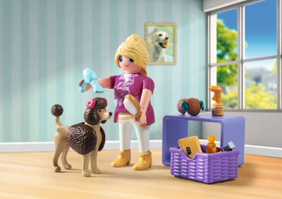 Set lojërash Playmobil Dog Groomer, sallon qeni, për fëmijë 4-10 vjeç, shumëngjyrësh