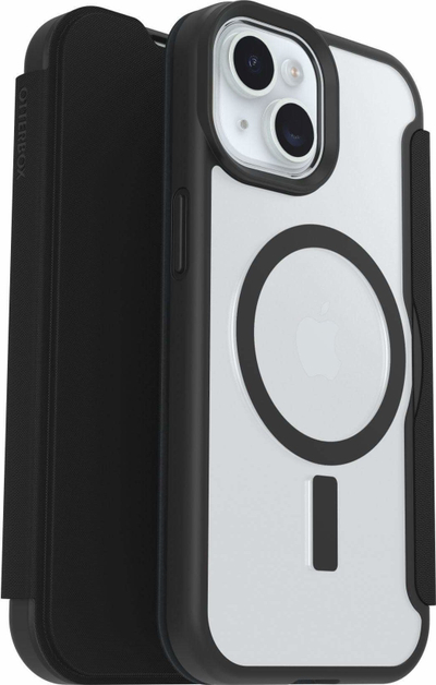 Маска за телефон OtterBox React Series Folio MagSafe, за iPhone 16e 15 14 13, црна