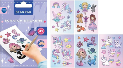 Креативен сет со налепници Starpak Scratch Off Stickers for Girls, за девојчиња