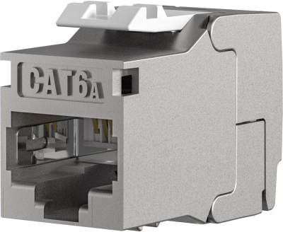 Модул RJ45 Keystone Digitus Cat 6A, екраниран, Slimline Shortbody, сребрен