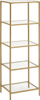 Рафт стакло Gold Loft Column, 5 рафтови, 40 x 30 x 124.5 cm, златна боја