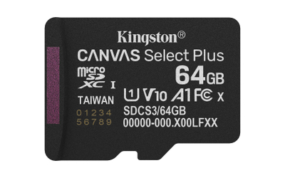 Мемориска картичка microSDXC Kingston Canvas Select Plus, 64GB, со адаптер