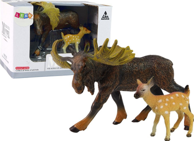 Set figura kafshë pylli LeanToys, 2 pjesë, plastikë, shumëngjyrëshe