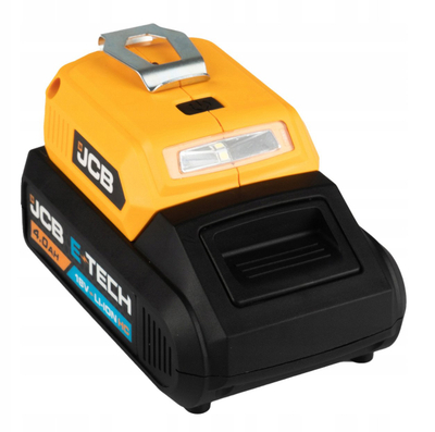 Adapter baterie JCB me dalje USB 5V 2A, me elektrik dore LED, i verdhë