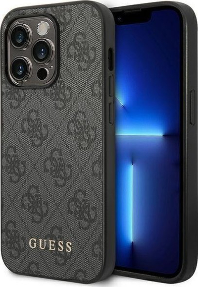 Maskë telefoni Guess 4G për iPhone 14 Pro Max 6.7", polikarbonat, gri