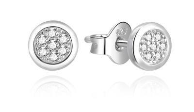 Vathët Argjendi AGUP3485 me Zirkone, 0.6 cm, të bardha