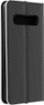 Futrollë LUNA Book Carbon Wallet për Samsung Galaxy S10, stil fiber karboni, me xhepa për karta, e zezë elegante