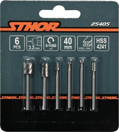 Set STHOR me 6 dhëmbëzime për përpunimin e çelikut dhe aluminit 3,2mm