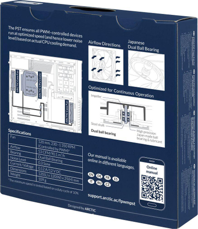 Ftohës Arctic F12 PWM PST CO (AFACO-120PC-GBA01), 120 mm