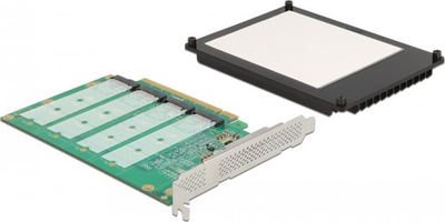 Kartë kontrolli Delock PCIe 90054, 4x NVMe M.2, PCIe 4.0 x16, e zezë