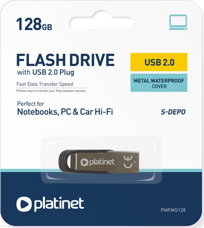 USB Platinet S DEPO PMFMS128, 128GB, metal, që s’e gjen gjë nga uji