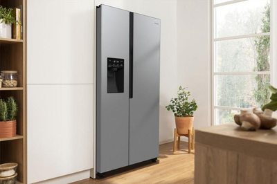 Frigorifer Side by Side Gorenje NRR9185ESXL, 550L, dispenser uji, inox argjendi