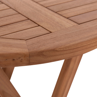 Tavolinë kopshti HomeMarkt Eris, druri teak, palosëse, 60x60x75 cm, ngjyrë natyrale