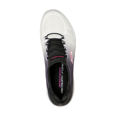 Atlete Skechers Summer Bright Charmer W 149536 BKW, Memory Foam, rrjetë ombré, bardh e zez