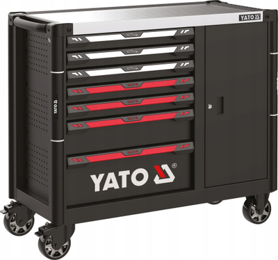 Dollap shërbimi Yato YT-09033, 7 sirtarë, me rrota, i zi