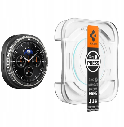 Xham mbrojtës Spigen Glas.tR EZ Fit, për Samsung Galaxy Watch8 Classic, set 2 copë, transparent