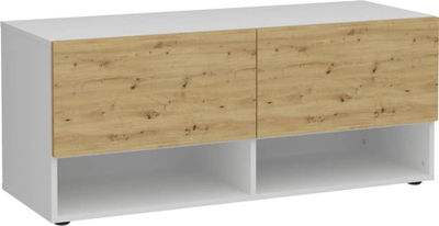 Stol korridori FMD, 2 sirtarë, vend për këpucë, i bardhë me Artisan Oak
