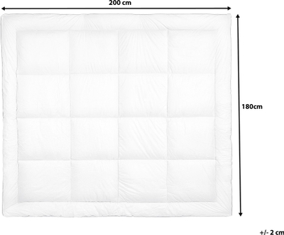 Topper për dyshek Beliani MULHACEN, 180 x 200 cm, super king size, i bardhë