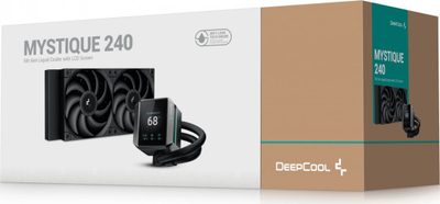 Ftohës me ujë DeepCool MYSTIQUE 240, 12 cm, 2.8" LCD, i zi