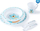 Set enësh për kalamaj Canpol Babies Cute Animals Bear, plastik pa BPA, 5 copë, blu me të bardhë