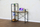 Tavolinë zyre Modern Loft School Desk, me rafte të integruara, dyshtresore, ngjyrë druri