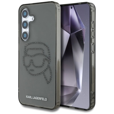 Futrollë telefoni Karl Lagerfeld Iconic për Samsung Galaxy S25, TPU PC, transparente gri
