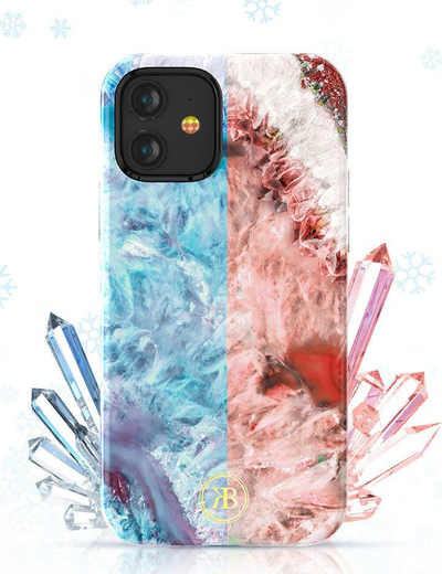 Mbulesë Kingxbar Agate Series për iPhone 12 mini, dizajn agate, super e hollë, jeshile