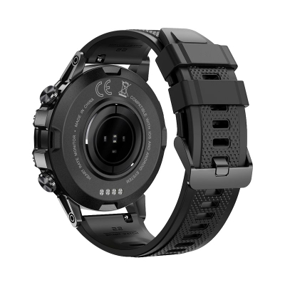 Orë e zgjuar Veltori VT120-1, ekran 1.39", IP68, rrip silikoni i zi
