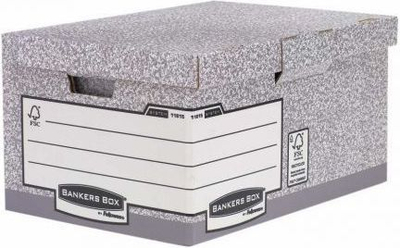 Fellowes Bankers Box Кутија за Складирање Документи, Сива, Пакет од 10