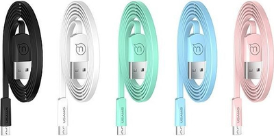 Kabllo e sheshtë USAMS U2 microUSB 1.2m SJ201MIC01 (SH.B.A.-SJ201), e zezë