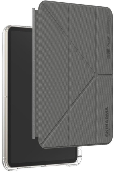 Mbulesë tablet Skinarma Magnetic Zeta Case për Apple iPad Air 11 2025 M3, mbajtëse për stylus, pjesë e pasme transparente, gri