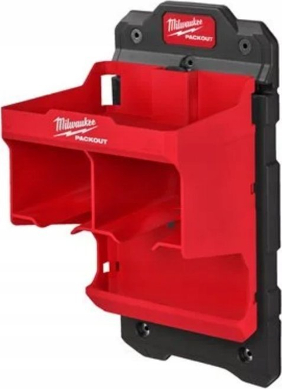Mbajtëse për stërvitje Milwaukee PACKOUT Drill Stand, plastike, për tu var në mur, e kuqe