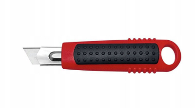 Thikë sigurie WEDO Safety Cutter Standard, mekanizëm vetë tërheqës, 14.5 cm, zi e kuqe