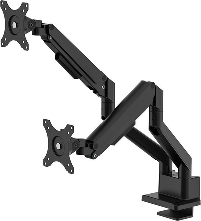 Krah monitori Neomounts DS70-250BL2, për 2 monitorë 17-32", me piston gazi, i zi