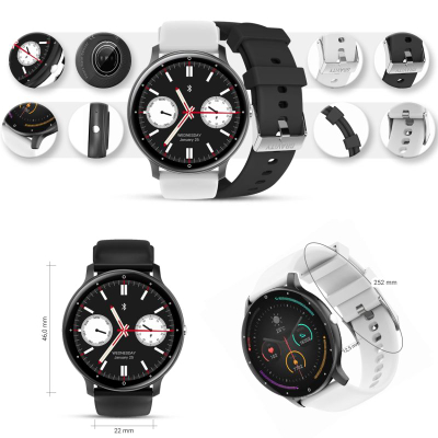 Ora e zgjuar Gravity GT1-4 PRO, ekran 1.39", Bluetooth 5.2, e zezë